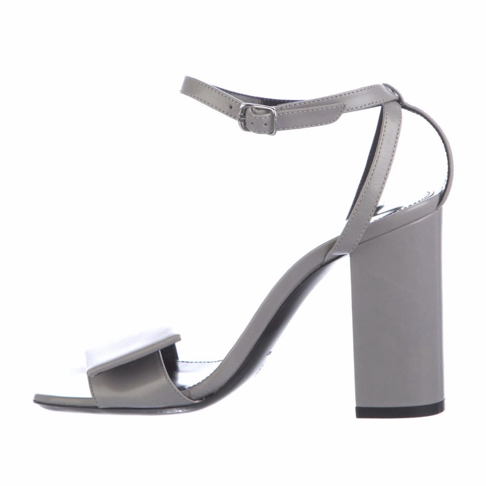 Elegant Gray Block Heel Sandals
